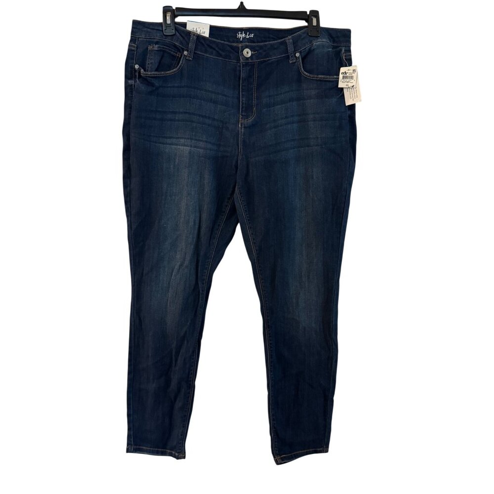 Style & Co Womens Mid Rise Skinny Jeans Size 20 Medium Wash Stretchy